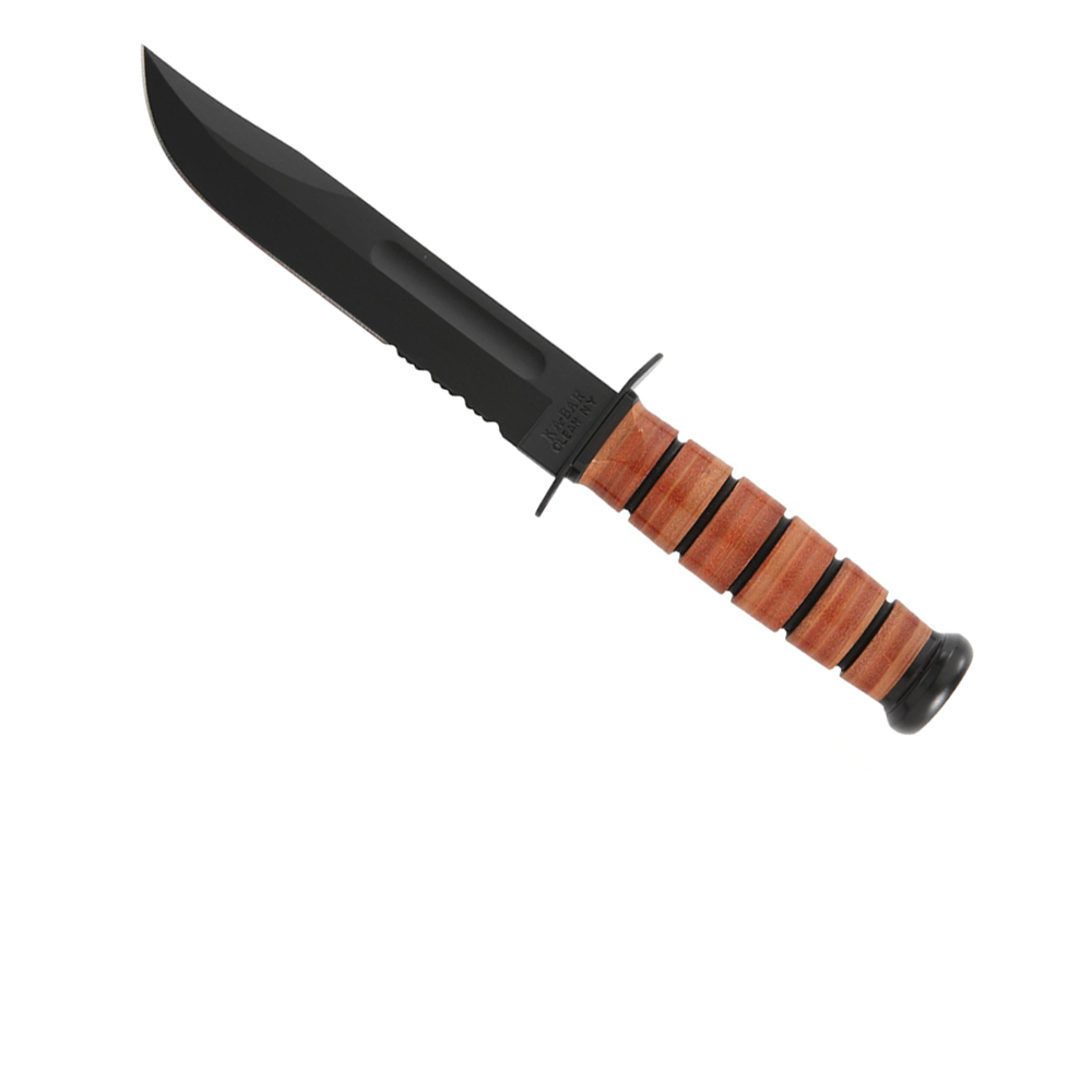  Ka-Bar Full-Size U.S.M.C. Serrated Edge Knife, Brown, Large :  Hunting Knives : Sports & Outdoors