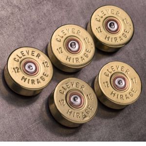 12 gauge Brass Bullet Magnets Five Pack - 2 Monkey