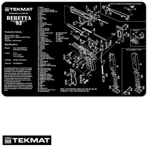 **Beretta 92 TekMat Gun Cleaning Pad with Exploded View - Beck Tek