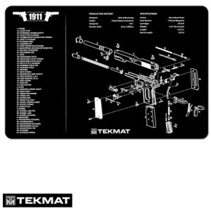 **1911 TekMat Gun Cleaning Pad with Exploded View - Beck Tek