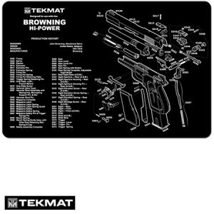 **Browning Hi-Power TekMat Gun Cleaning Pad with Exploded View - Beck Tek