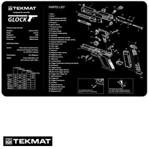 **TekMat Gun Cleaning Pad with Exploded View of Glock - Beck Tek