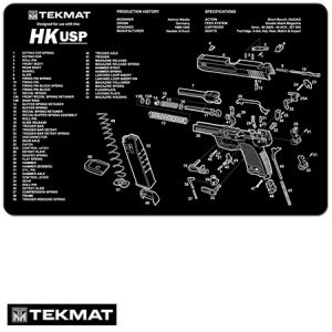 **Heckler & Koch USP TekMat Gun Cleaning Pad with Exploded View - Beck Tek