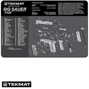 **Sig Sauer P229 TekMat Gun Cleaning Pad with Exploded View - Beck Tek