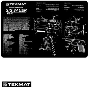 **Sig Sauer P250 TekMat Gun Cleaning Pad with Exploded View - Beck Tek