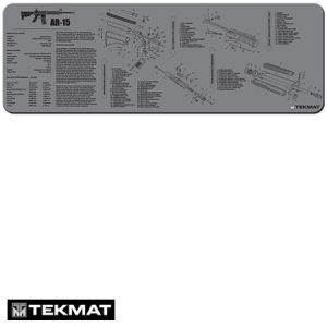 **AR-15 Grey TekMat Gun Cleaning Pad with Exploded View - Beck Tek