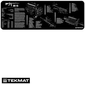 **AR-15 Black TekMat Gun Cleaning Pad with Exploded View - Beck Tek