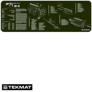 **AR-15 Olive Drab TekMat Gun Cleaning Pad with Exploded View - Beck Tek