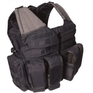 **Tactical Zip Vest MOLLE Plate Carrier Black - Uncle Mike Bushnell