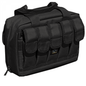 Double Pistol Case with 10 Outside Mag Pockets - Black - Galati Gear