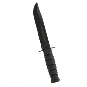 Ka-Bar Full-Size Serrated Edge Knife - Black - Hard Sheath - Kabar Knives