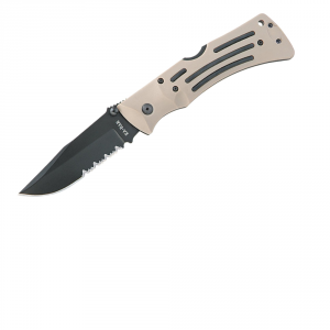 **Ka-Bar Desert MULE Serrated Edge Knife - Tan - Folder - Kabar Knives