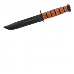 Ka-Bar U.S. Army Serrated Edge Utility Knife - Black - Fixed Blade - Kabar Knives