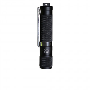 E3 Keychain Flashlight - Black 140 Lumen LED Gen 3 - PowerTac Lights
