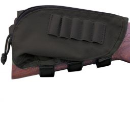 Buttstock Ammo Pouch and Cheek Piece  with Zipper Pouch - Black - Galati Gear