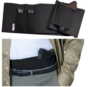 **Belly Band Concealment Ambidextrous Holster Black - Med 34-38  Waist