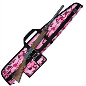 **Pink Camo Shotgun Case with Accessory Pouch and Carry Sling - 7.5x54