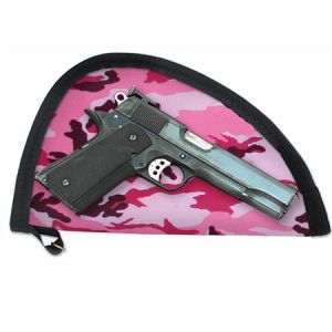 **Pink Camo 45 Auto Pistol and Revolver Handgun Rug Case - 7  x 12.5