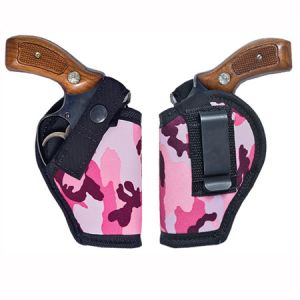 **Pink Camo Belt Holster with Thumb Break for 2 inch Snub Nose Revolver