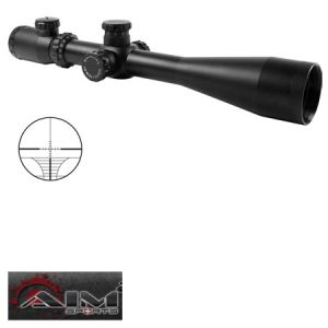 **6-24x50 Rangefinding Reticle Illuminated Scope with Rings - Aim Sports