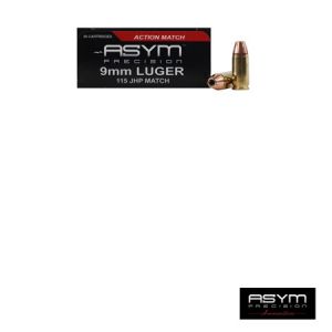 **9mm Action Match Ammunition Bullet - 115 Grain 50 Rounds - ASYM Ammo