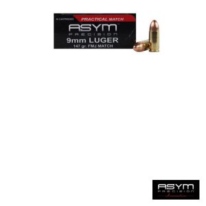 **9mm Practical Match Ammunition Bullet - 147 Grain 50 Round - ASYM Ammo