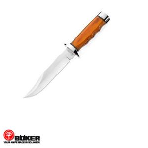 **Bushmate with Wood Handle Leather Sheath and Sharpener - BokerKnives