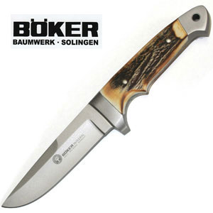 **Boker Hunter Knife with British Leather Sheath - Boker