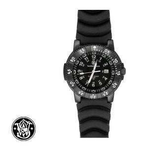 **Smith and Wesson Tritium H3 Watch with Black Face and Rubber Strap