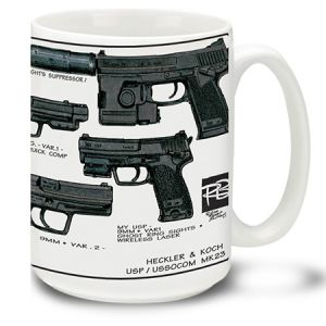 **Weapons of the World Coffee Mug with USP MK23 Pictures