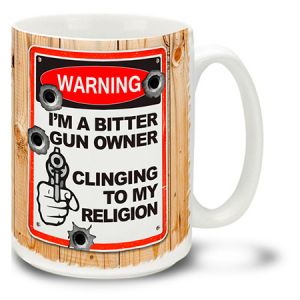 **I'm A Bitter Gun Owner - Warning Sign Series - Gun Coffee Cup Mug