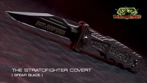 **Stratofighter Covert Spear Point Knife - Dark Ops Knives