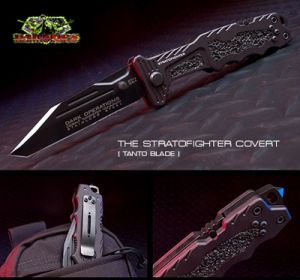 **Stratofighter Covert Tanto Point Knife - Dark Ops Knives