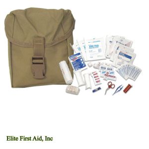 Platoon 61 Piece First Aid Kit Tan with MOLLE Straps Elite First Aid