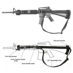 **M16 AR-15 Three Point Patrol Sling with XTB and Quick Release - Black