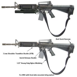 **M16 with M203 Three Point Patrol Sling with XTB and Quick Release