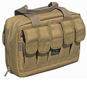 Double Pistol Case with 10 Outside Mag Pockets - Coyote Brown - Galati Gear
