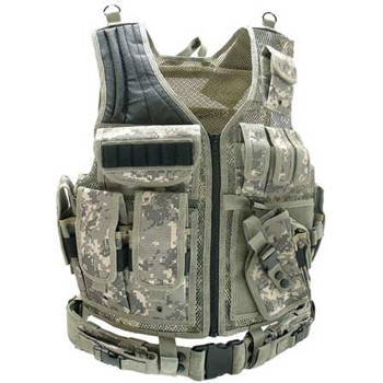 **Deluxe Tactical Vest with Pistol Belt - Army Digital Camo ...