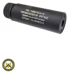 **AK-47 Short Fake Suppressor 4 Inch 14x1 mm Threads Inert - Guntec USA