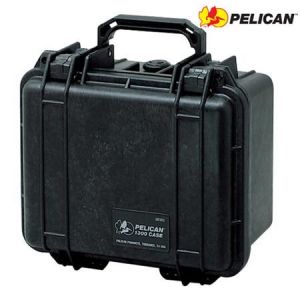 **Pelican 1300 Hard Gun Case Black Pick N Pluck Foam - 10.6 x 9.6 x 6.8