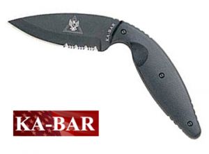 **Large Kabar TDI Law Enforcement Knife - Serrated Edge - Ka-bar