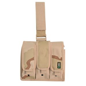 **UTG Triple Drop-Leg Mag Pouch - Desert Camo - Leapers