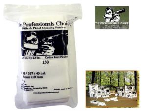 Gun Cleaning Patches .38 .357 9mm 10mm 130 Pack Professionals Choice