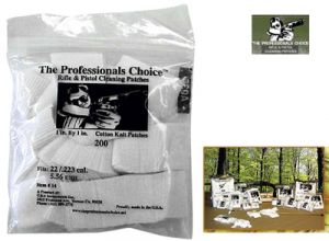 **Gun Cleaning Patches .22 .223 5.56 - 200 Pack - Professionals Choice