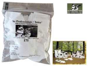 Gun Cleaning Patches .25 caliber 6mm - 175 Pack - Professionals Choice