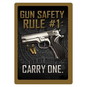 **Gun Safety Rule Number 1  - 12x17 Tin Warning Sign
