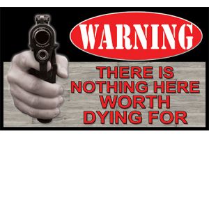 **Nothing Here Worth Dying For - Warning Door Welcome Mat - Rivers Edge