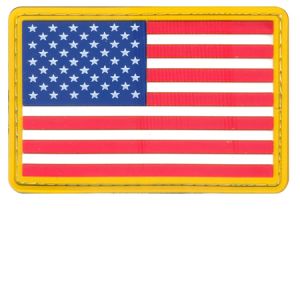 **United States Flag Morale Patch 2x3 PVC Rubber with Hook Loop Velcro Backing