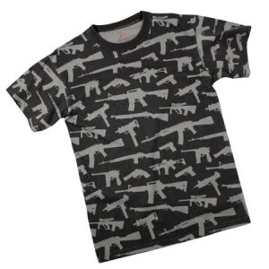 **All Over Guns Design Shirt - Black T-Shirt - Rothco