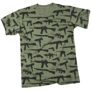 **All Over Guns Design Shirt - Olive Drab T-Shirt - Rothco